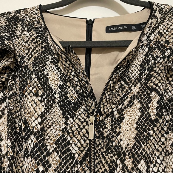 KAREN MILLEN Snake Print Mini Dress Size Small (US 8) - Picture 5 of 9